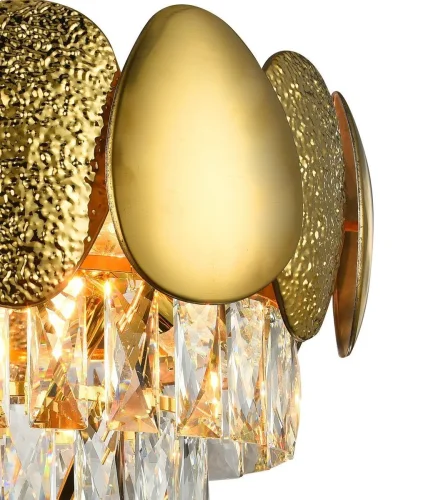 Люстра подвесная CHIC 81437/6C GOLD Natali Kovaltseva золотая прозрачная на 5 ламп, основание золотое в стиле современный фото 2